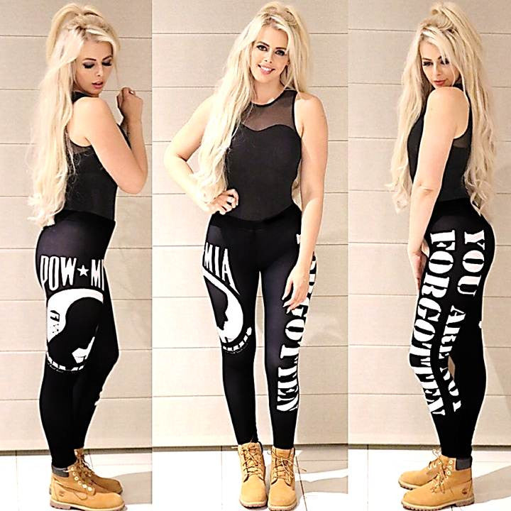 BLACK OUT EDITION POW*MIA Leggings - Mil-Spec Customs