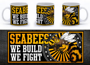 Seabees - We Build, We Fight Mug - Yellow - Mil-Spec Customs